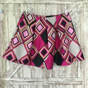 Lane Bryant Pink Geometric Diamond Pattern Skirt